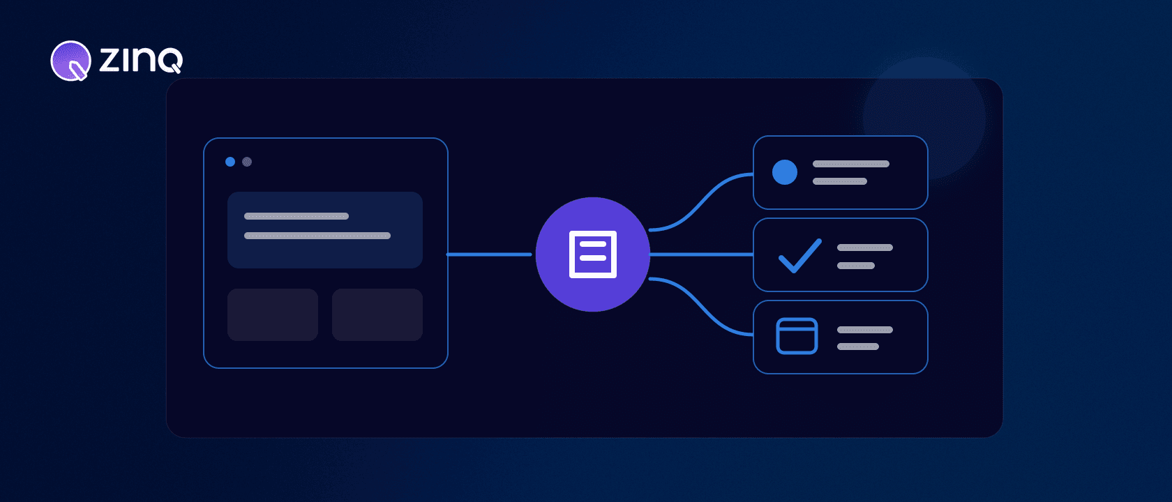 A website page feeding an AI agent that routes a visitor to an answer, qualification step or booking.