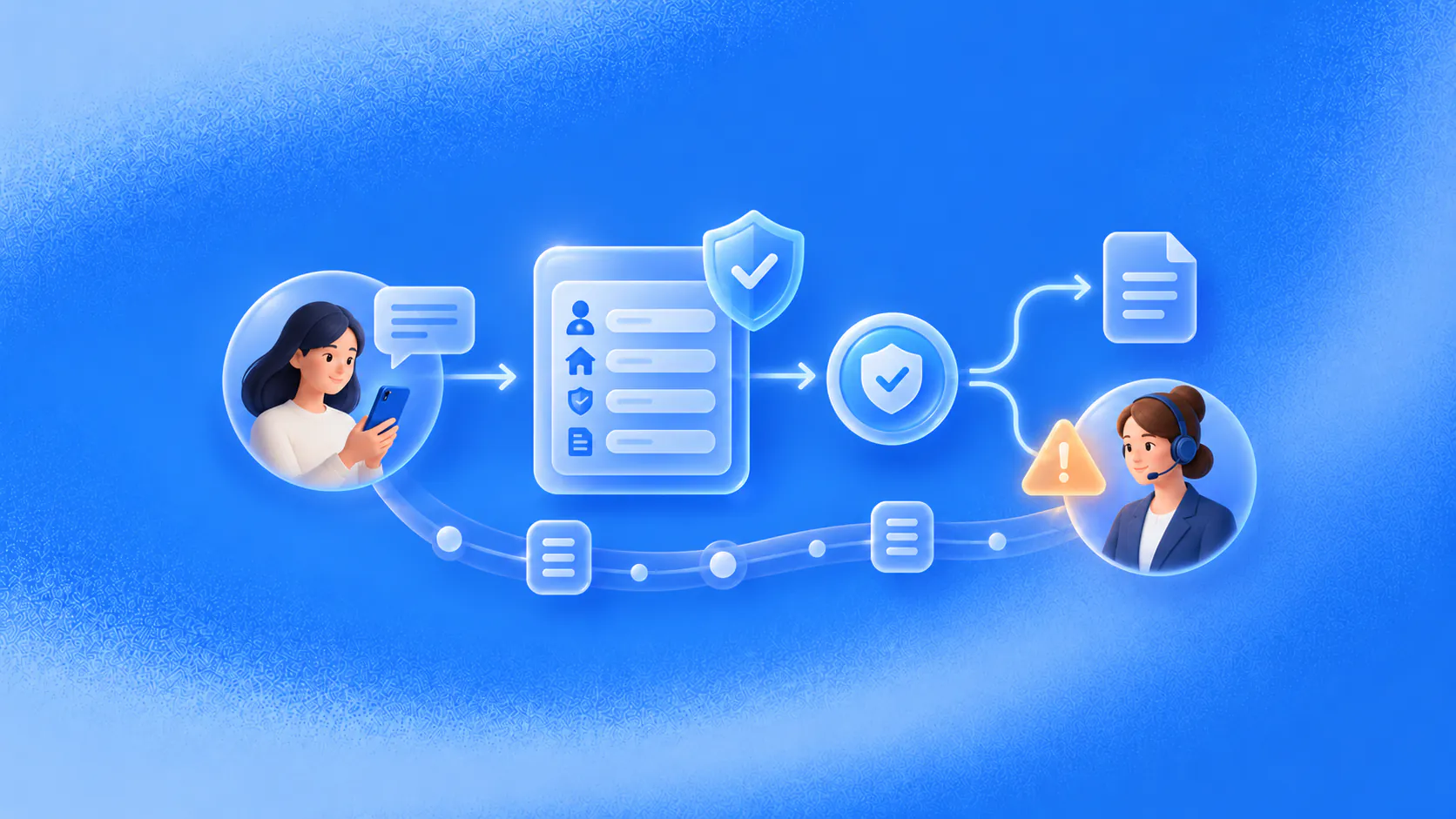 Insurance enquiry moving through secure intake and verification before specialist review