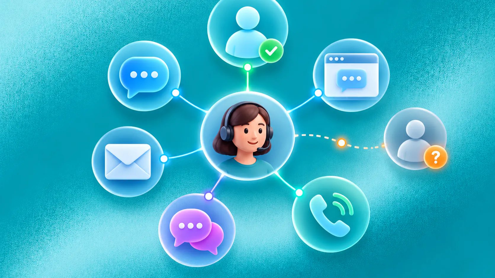 One customer journey connecting messaging, web chat, email and voice with verified identity and ownership